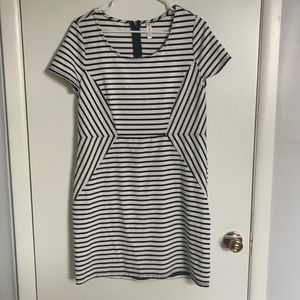 Black and white striped dress
